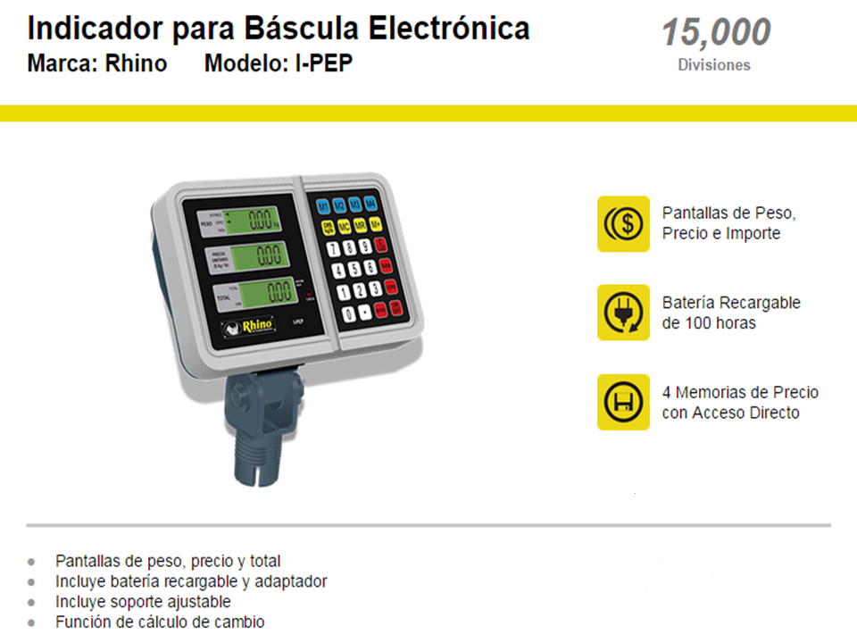 Indicador para Bascula Digital Peso / Precio - I-PEP - Rhino